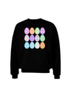 Cute Faux Applique Easter Eggs Adult Dark Sweatshirt-Sweatshirts-TooLoud-Black-Small-Davson Sales