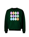 Cute Faux Applique Easter Eggs Adult Dark Sweatshirt-Sweatshirts-TooLoud-Deep-Forest-Green-Small-Davson Sales