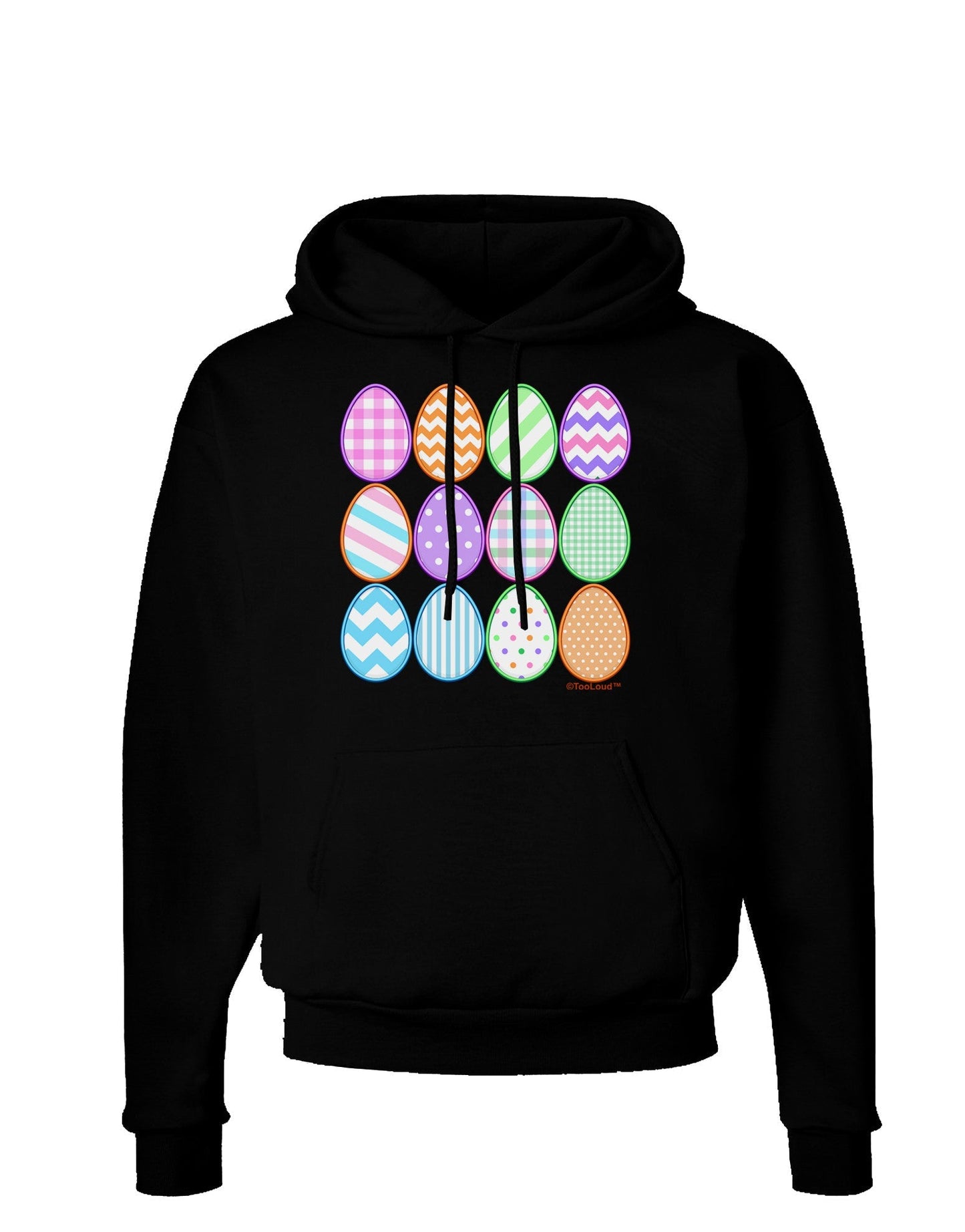 Cute Faux Applique Easter Eggs Dark Hoodie Sweatshirt-Hoodie-TooLoud-Black-Small-Davson Sales
