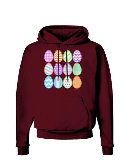 Cute Faux Applique Easter Eggs Dark Hoodie Sweatshirt-Hoodie-TooLoud-Maroon-Small-Davson Sales