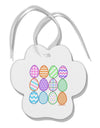 Cute Faux Applique Easter Eggs Paw Print Shaped Ornament-Ornament-TooLoud-White-Davson Sales