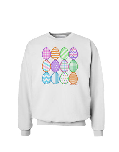 Cute Faux Applique Easter Eggs Sweatshirt-Sweatshirts-TooLoud-White-Small-Davson Sales