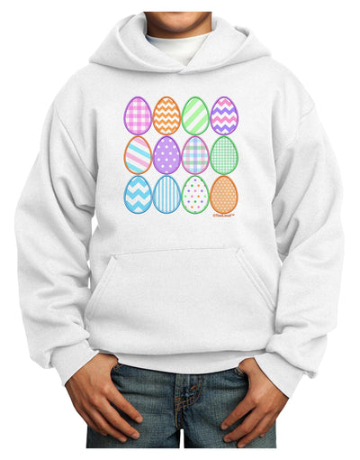 Cute Faux Applique Easter Eggs Youth Hoodie Pullover Sweatshirt-Youth Hoodie-TooLoud-White-XS-Davson Sales