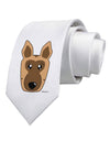 Cute German Shepherd Dog Printed White Necktie by TooLoud