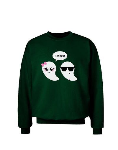 Cute Ghost Couple My Boo Halloween Adult Dark Sweatshirt-Sweatshirts-TooLoud-Deep-Forest-Green-Small-Davson Sales