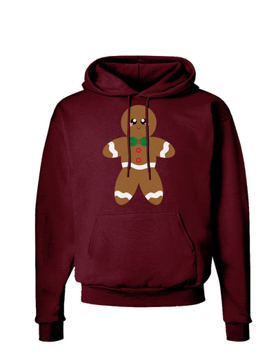 Cute Gingerbread Man Christmas Dark Hoodie Sweatshirt-Hoodie-TooLoud-Maroon-Small-Davson Sales