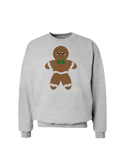 Cute Gingerbread Man Christmas Sweatshirt-Sweatshirts-TooLoud-AshGray-Small-Davson Sales