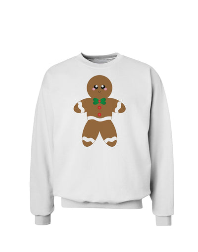 Cute Gingerbread Man Christmas Sweatshirt-Sweatshirts-TooLoud-White-Small-Davson Sales