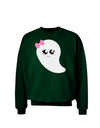 Cute Girl Ghost Halloween Adult Dark Sweatshirt-Sweatshirts-TooLoud-Deep-Forest-Green-Small-Davson Sales