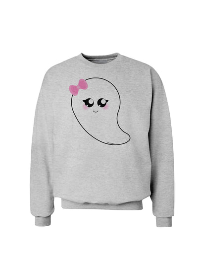 Cute Girl Ghost Halloween Sweatshirt-Sweatshirts-TooLoud-AshGray-Small-Davson Sales