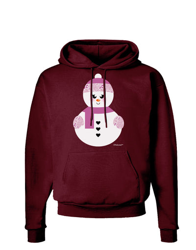 Cute Girl Snowman - Christmas Dark Hoodie Sweatshirt by TooLoud-Hoodie-TooLoud-Maroon-Small-Davson Sales