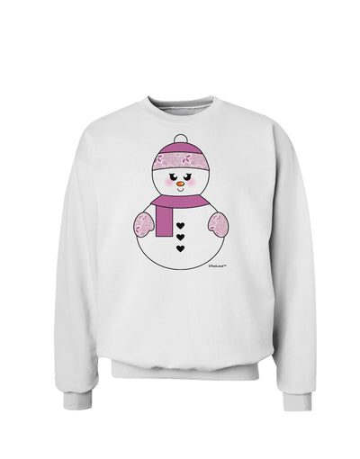 Cute Girl Snowman - Christmas Sweatshirt by TooLoud-Sweatshirts-TooLoud-White-Small-Davson Sales