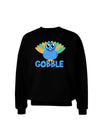 Cute Gobble Turkey Blue Adult Dark Sweatshirt-Sweatshirts-TooLoud-Black-Small-Davson Sales