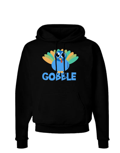 Cute Gobble Turkey Blue Dark Hoodie Sweatshirt-Hoodie-TooLoud-Black-Small-Davson Sales
