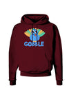 Cute Gobble Turkey Blue Dark Hoodie Sweatshirt-Hoodie-TooLoud-Maroon-Small-Davson Sales
