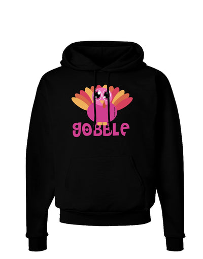 Cute Gobble Turkey Pink Dark Hoodie Sweatshirt-Hoodie-TooLoud-Black-Small-Davson Sales