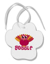 Cute Gobble Turkey Pink Paw Print Shaped Ornament-Ornament-TooLoud-White-Davson Sales