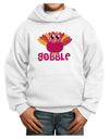 Cute Gobble Turkey Pink Youth Hoodie Pullover Sweatshirt-Youth Hoodie-TooLoud-White-XS-Davson Sales