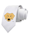 Cute Golden Retriever Dog Printed White Necktie by TooLoud