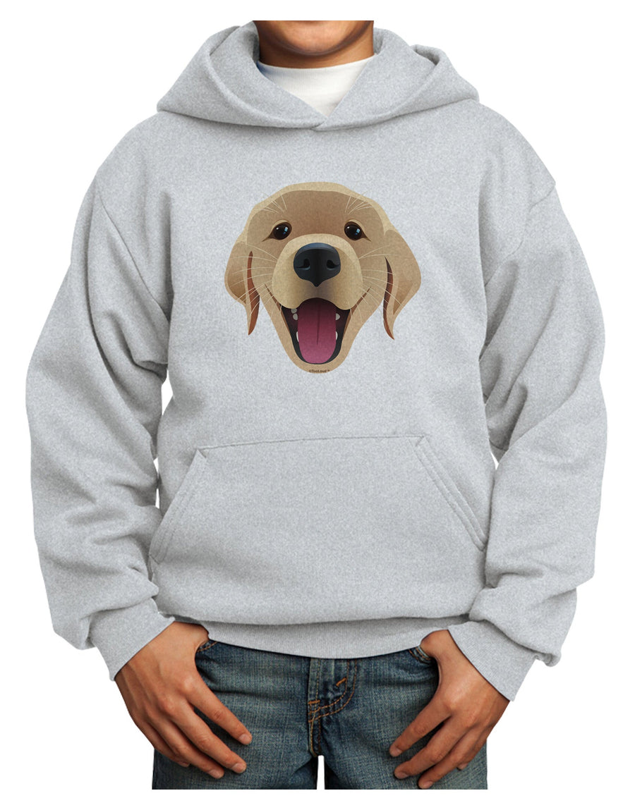 Cute Golden Retriever Puppy Face Youth Hoodie Pullover Sweatshirt-Youth Hoodie-TooLoud-White-XS-Davson Sales