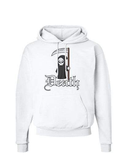 Cute Grim Reaper - Death Text Hoodie Sweatshirt-Hoodie-TooLoud-White-Small-Davson Sales