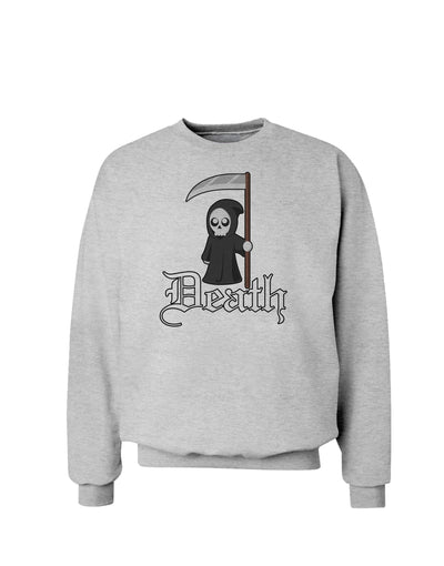 Cute Grim Reaper - Death Text Sweatshirt-Sweatshirts-TooLoud-AshGray-Small-Davson Sales