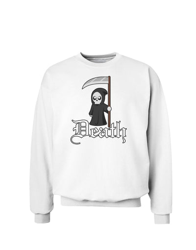 Cute Grim Reaper - Death Text Sweatshirt-Sweatshirts-TooLoud-White-Small-Davson Sales