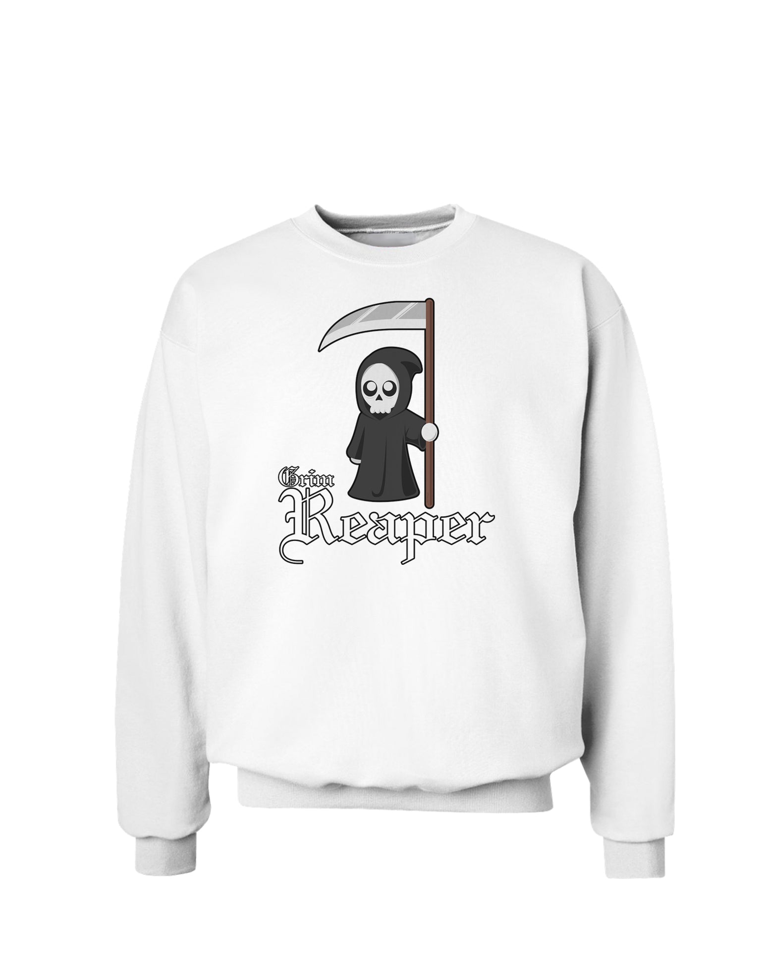 Cute Grim Reaper - Name Text Sweatshirt-Sweatshirts-TooLoud-White-Small-Davson Sales