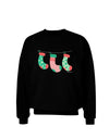 Cute Hanging Christmas Stockings Adult Dark Sweatshirt by TooLoud-Sweatshirts-TooLoud-Black-Small-Davson Sales