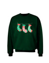 Cute Hanging Christmas Stockings Adult Dark Sweatshirt by TooLoud-Sweatshirts-TooLoud-Deep-Forest-Green-Small-Davson Sales