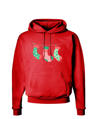 Cute Hanging Christmas Stockings Dark Hoodie Sweatshirt by TooLoud-Hoodie-TooLoud-Red-Small-Davson Sales