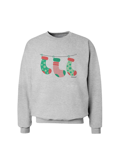 Cute Hanging Christmas Stockings Sweatshirt by TooLoud-Sweatshirts-TooLoud-AshGray-Small-Davson Sales