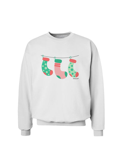 Cute Hanging Christmas Stockings Sweatshirt by TooLoud-Sweatshirts-TooLoud-White-Small-Davson Sales