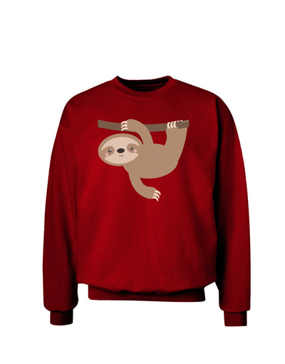 Cute Hanging Sloth Adult Dark Sweatshirt-Sweatshirts-TooLoud-Deep-Red-Small-Davson Sales