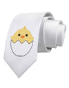 Cute Hatching Chick Design Printed White Necktie by TooLoud