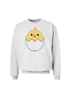 Cute Hatching Chick Design Sweatshirt by TooLoud-Sweatshirts-TooLoud-White-Small-Davson Sales