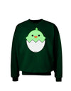 Cute Hatching Chick - Green Adult Dark Sweatshirt by TooLoud-Sweatshirts-TooLoud-Deep-Forest-Green-Small-Davson Sales