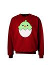 Cute Hatching Chick - Green Adult Dark Sweatshirt by TooLoud-Sweatshirts-TooLoud-Deep-Red-Small-Davson Sales