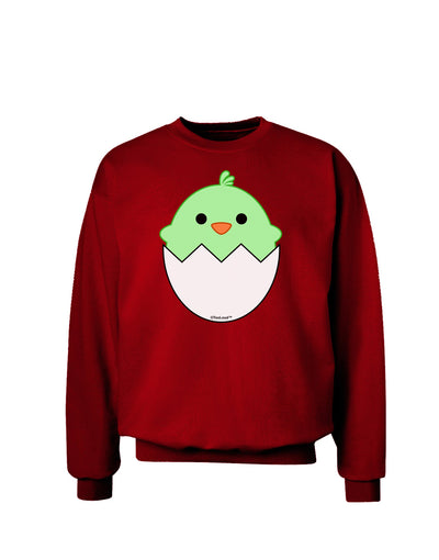 Cute Hatching Chick - Green Adult Dark Sweatshirt by TooLoud-Sweatshirts-TooLoud-Deep-Red-Small-Davson Sales