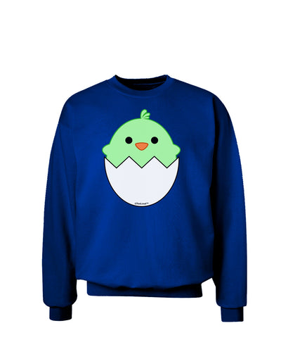 Cute Hatching Chick - Green Adult Dark Sweatshirt by TooLoud-Sweatshirts-TooLoud-Deep-Royal-Blue-Small-Davson Sales