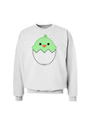 Cute Hatching Chick - Green Sweatshirt by TooLoud-Sweatshirts-TooLoud-White-Small-Davson Sales