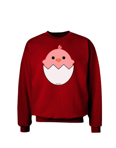 Cute Hatching Chick - Pink Adult Dark Sweatshirt by TooLoud-Sweatshirts-TooLoud-Deep-Red-Small-Davson Sales