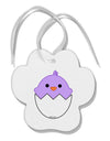 Cute Hatching Chick - Purple Paw Print Shaped Ornament by TooLoud-Ornament-TooLoud-White-Davson Sales