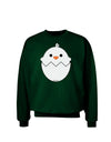 Cute Hatching Chick - White Adult Dark Sweatshirt by TooLoud-Sweatshirts-TooLoud-Deep-Forest-Green-Small-Davson Sales