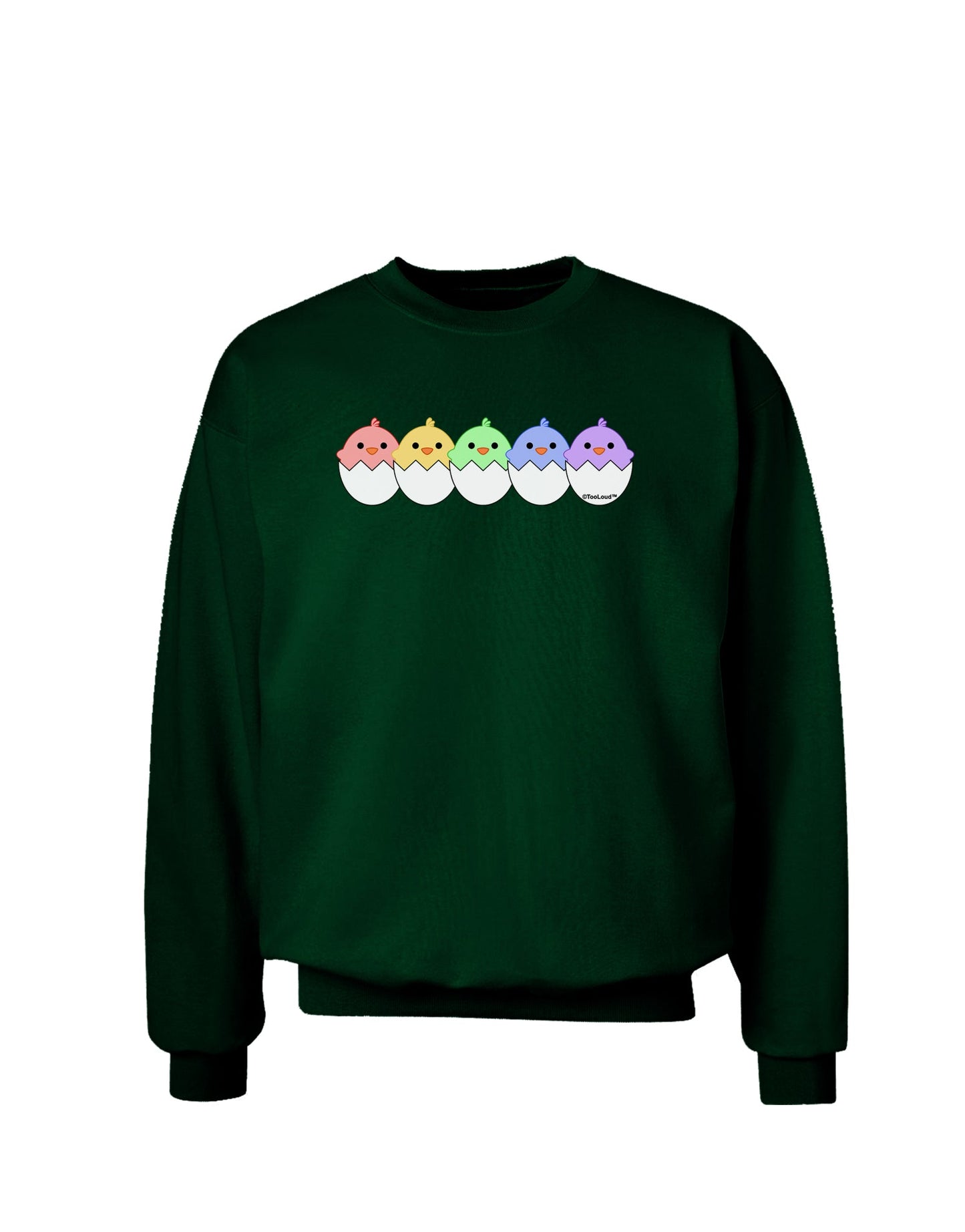 Cute Hatching Chicks Group #2 Adult Dark Sweatshirt by TooLoud-Sweatshirts-TooLoud-Deep-Forest-Green-Small-Davson Sales
