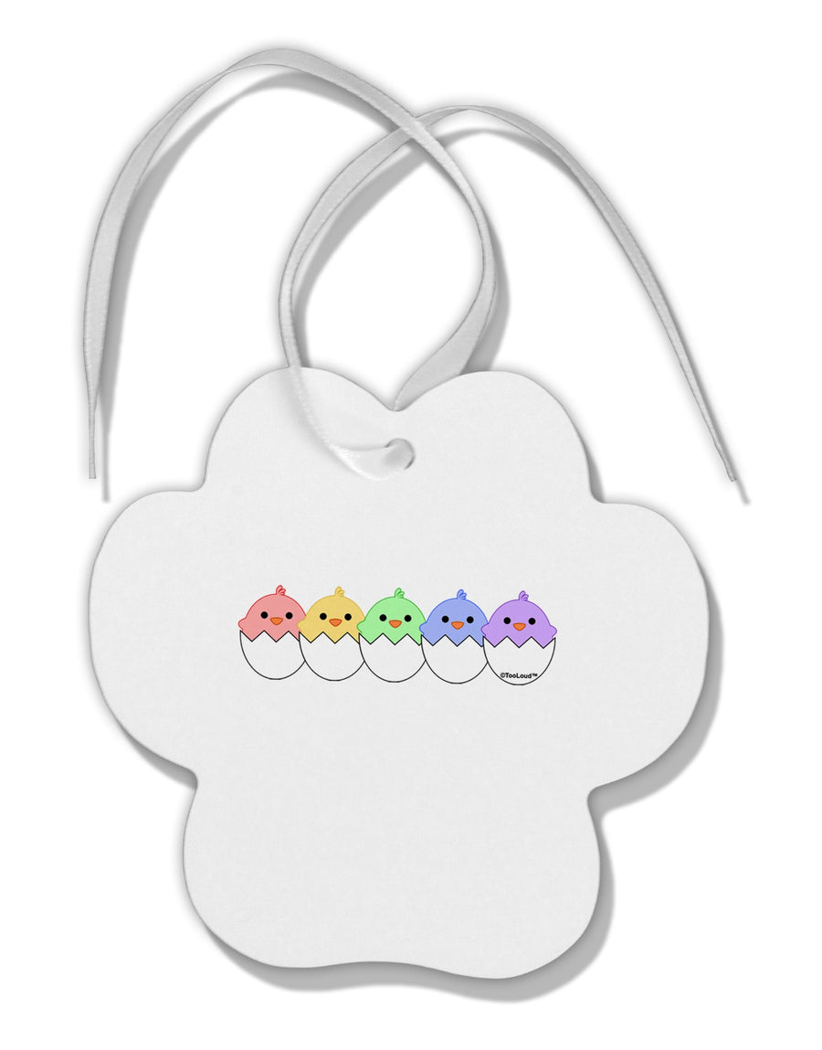 Cute Hatching Chicks Group #2 Paw Print Shaped Ornament by TooLoud-Ornament-TooLoud-White-Davson Sales