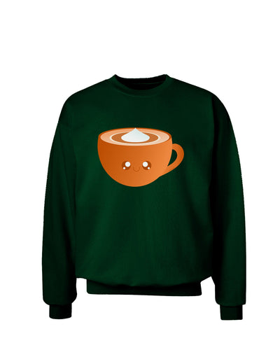 Cute Holiday Drink Pumpkin Spice Latte Adult Dark Sweatshirt-Sweatshirts-TooLoud-Deep-Forest-Green-Small-Davson Sales