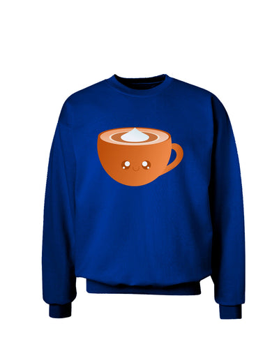 Cute Holiday Drink Pumpkin Spice Latte Adult Dark Sweatshirt-Sweatshirts-TooLoud-Deep-Royal-Blue-Small-Davson Sales