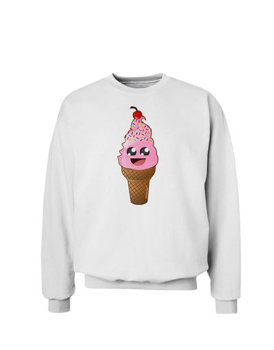 Cute Ice Cream Cone Sweatshirt-Sweatshirts-TooLoud-White-Small-Davson Sales