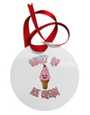 Cute Ice Cream Cone - Sweet As Ice Cream Circular Metal Ornament-Ornament-TooLoud-White-Davson Sales